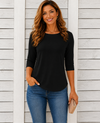 Heaven | Women's Crew Neck Three Quarter Sleeve Blouse