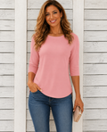Heaven | Women's Crew Neck Three Quarter Sleeve Blouse