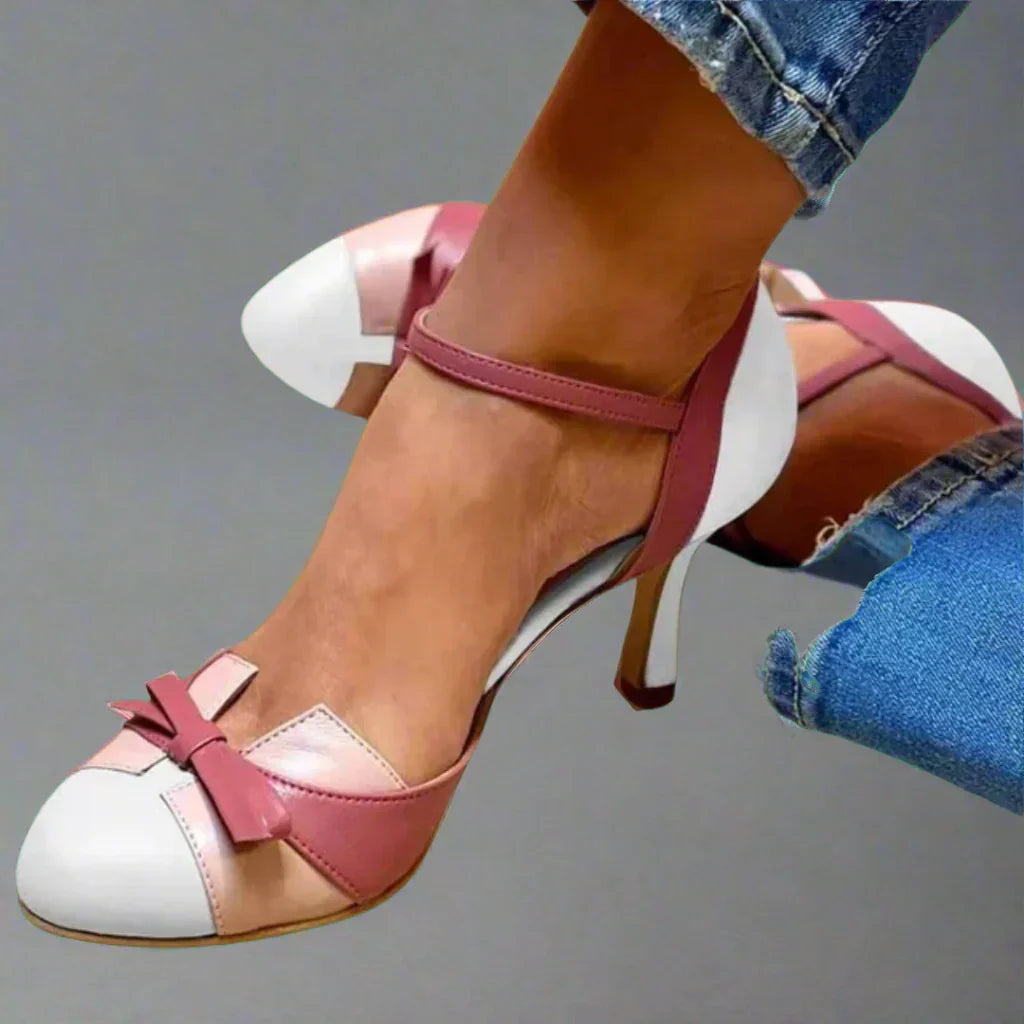 Helen | Women's Two-Tone Strap Pointed Toe Heels