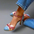 Helen | Women's Two-Tone Strap Pointed Toe Heels