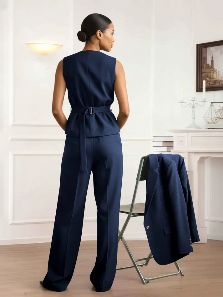 Hope | Women’s Peak Lapel Button Front Long Sleeve Three Piece Set