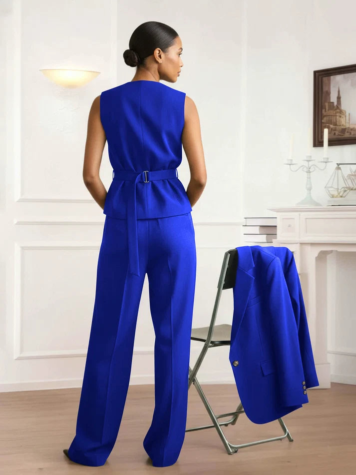Hope | Women’s Peak Lapel Button Front Long Sleeve Three Piece Set