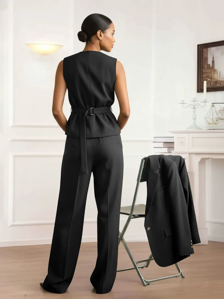 Hope | Women’s Peak Lapel Button Front Long Sleeve Three Piece Set