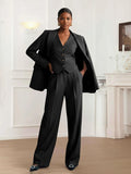 Hope | Women’s Peak Lapel Button Front Long Sleeve Three Piece Set