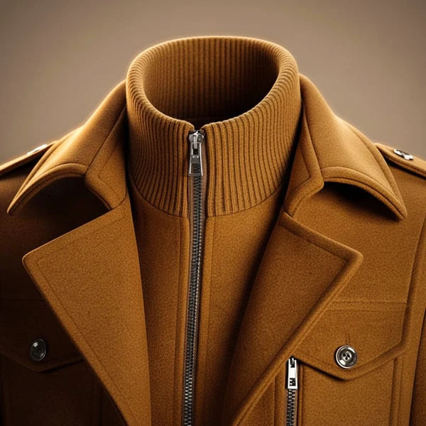 Houston | Men’s Collared Button Front Long Sleeve Trench Coat