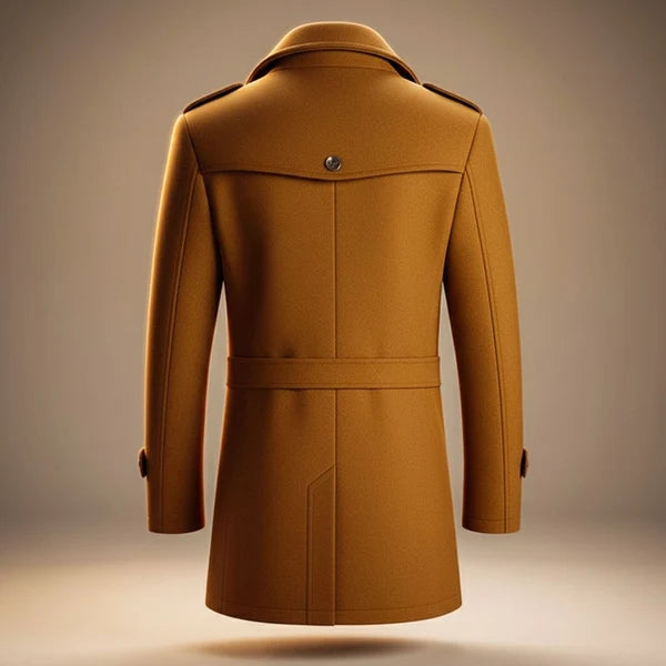Houston | Men’s Collared Button Front Long Sleeve Trench Coat