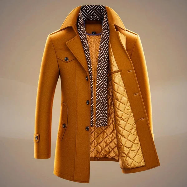 Howard | Men’s Long Sleeve Button Front Pocket Trench Coat