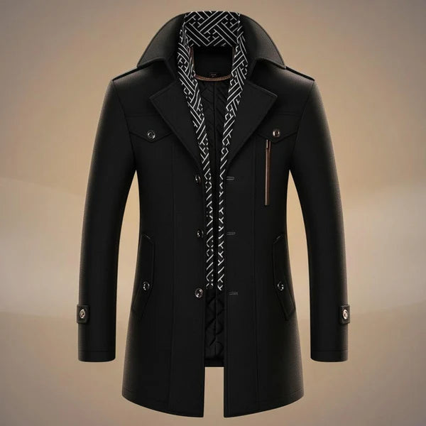Howard | Men’s Long Sleeve Button Front Pocket Trench Coat