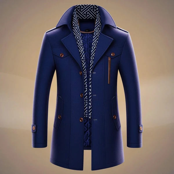 Howard | Men’s Long Sleeve Button Front Pocket Trench Coat