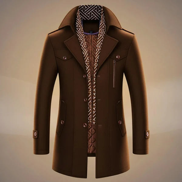 Howard | Men’s Long Sleeve Button Front Pocket Trench Coat