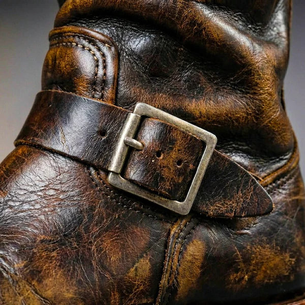 Hudson | Men’s Round Toe Buckle Strap Mid Calf Boots