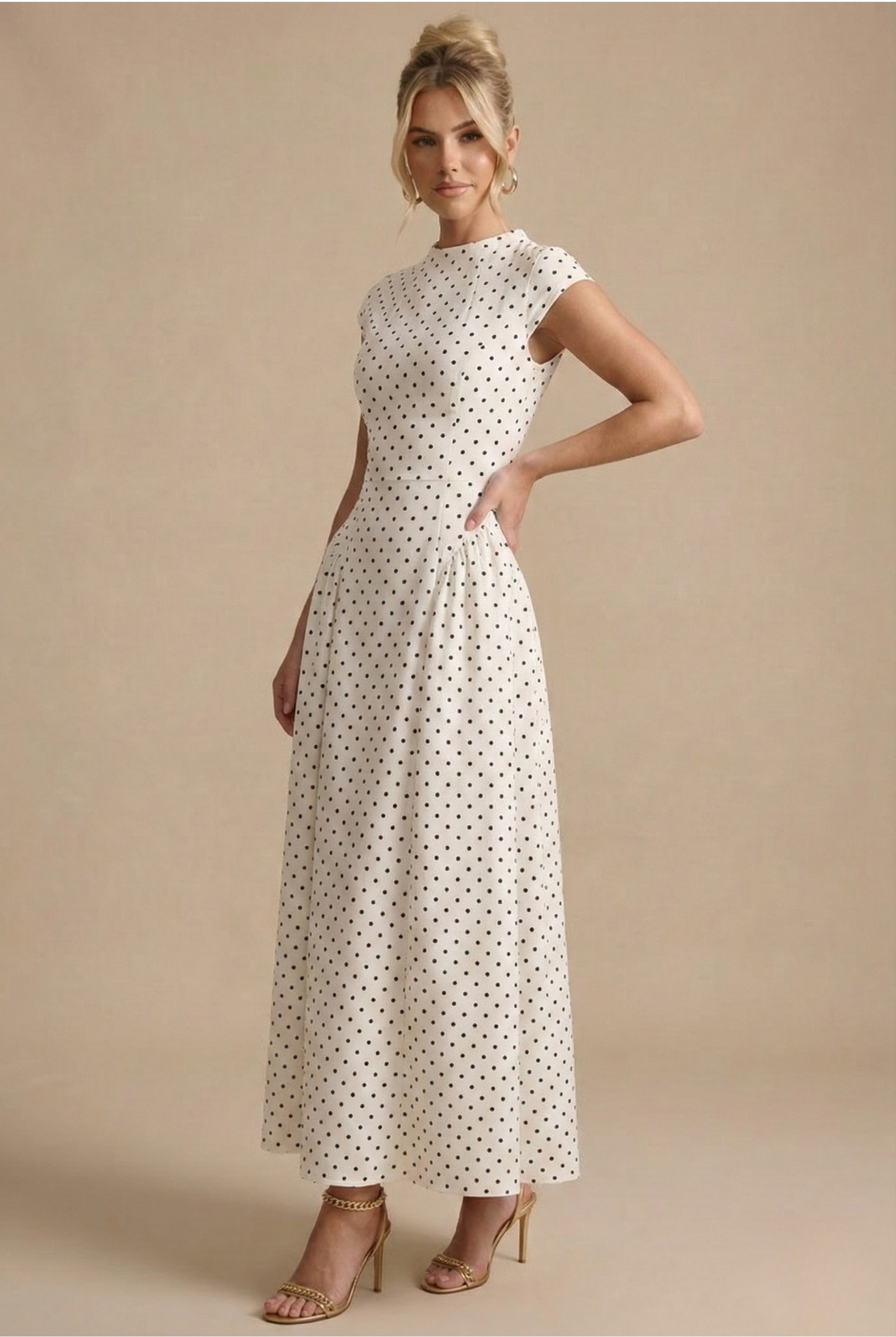 Imogen | Women's Pleated A Line Polka Dot Wedding Guest Dress