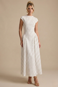 Imogen | Women's Pleated A Line Polka Dot Wedding Guest Dress