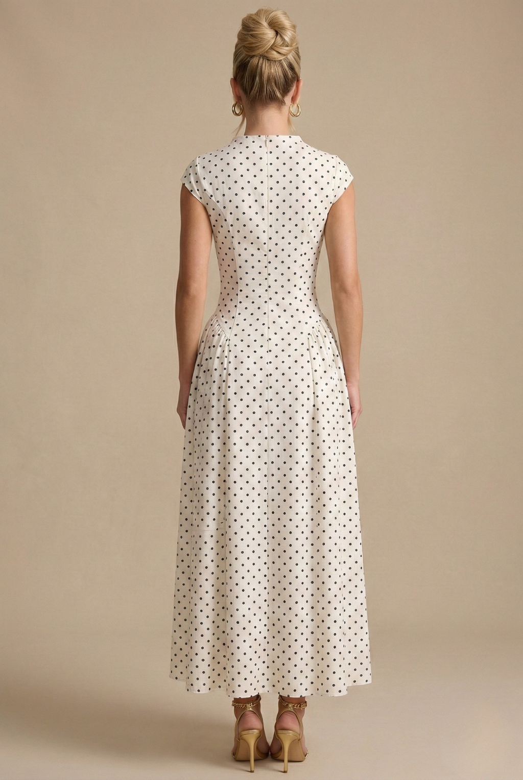 Imogen | Women's Pleated A Line Polka Dot Wedding Guest Dress