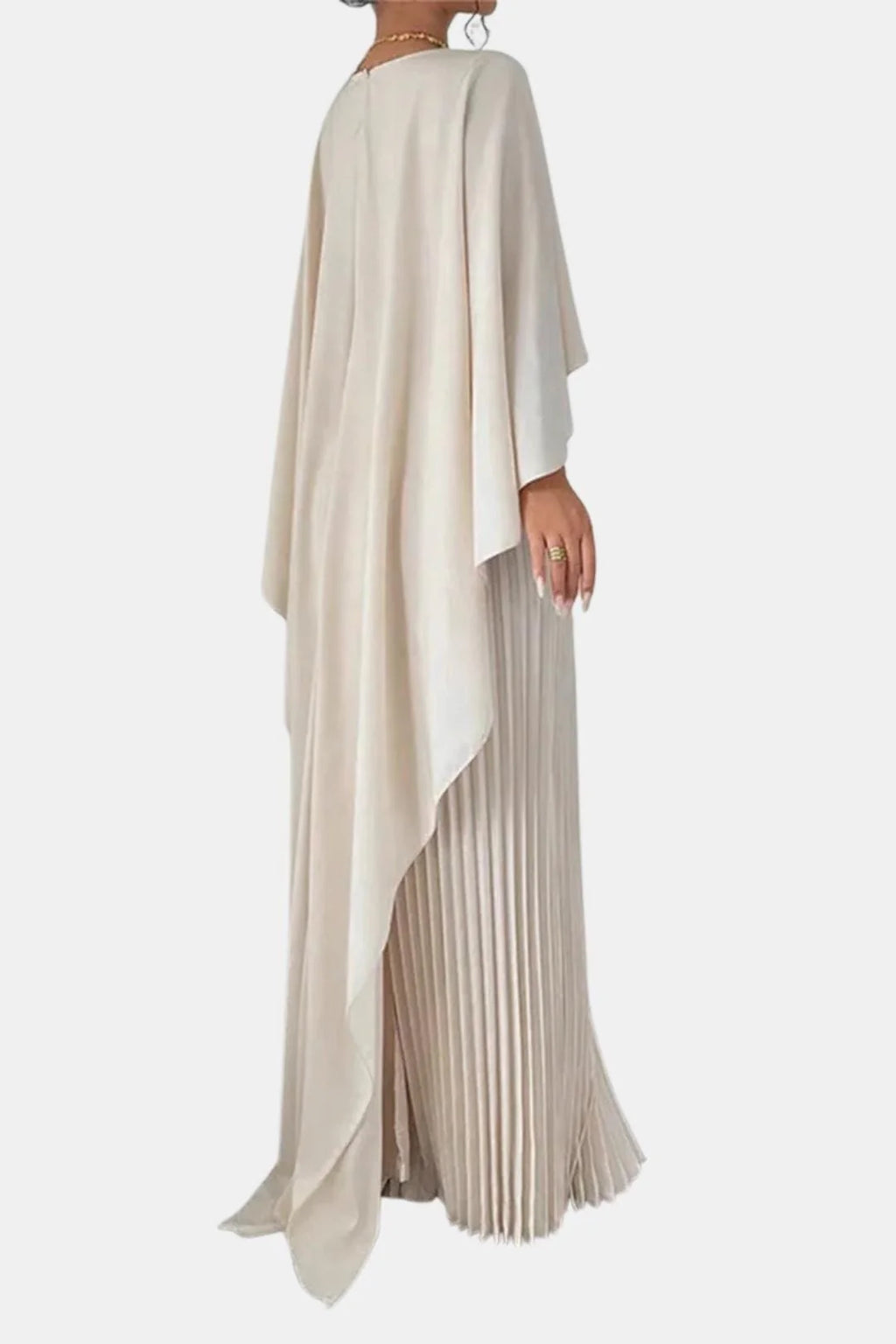 India | Women's Pleated High Neck Flowy Wedding Guest Dress