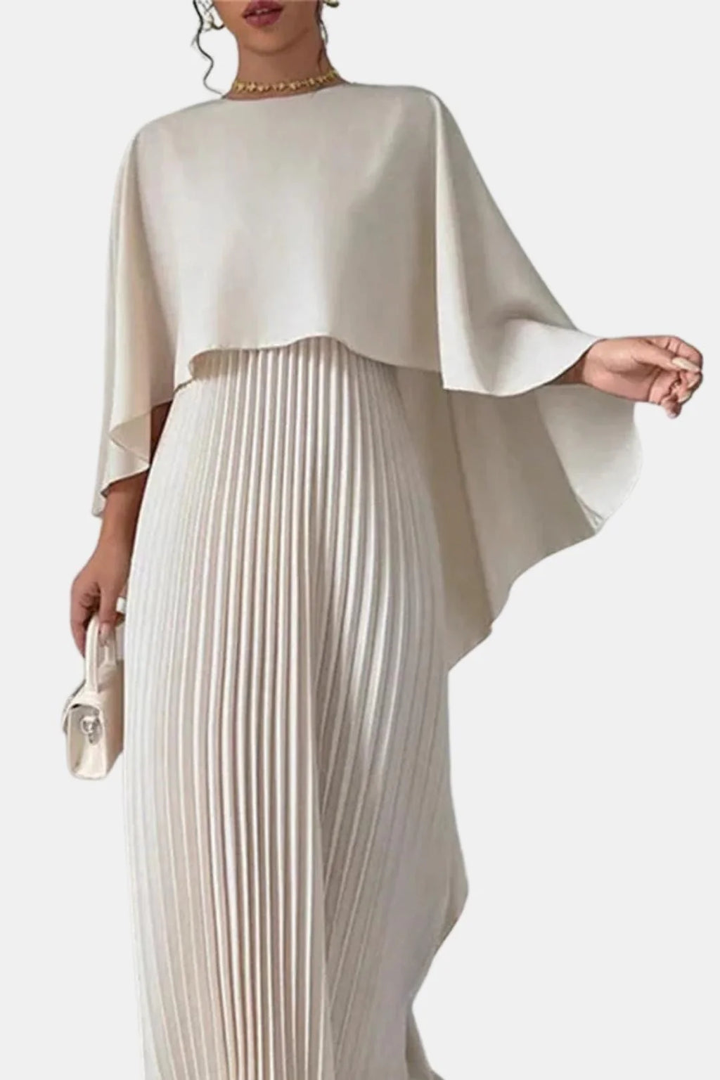 India | Women's Pleated High Neck Flowy Wedding Guest Dress