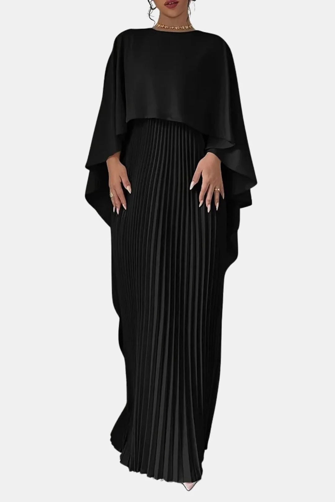 India | Women's Pleated High Neck Flowy Wedding Guest Dress