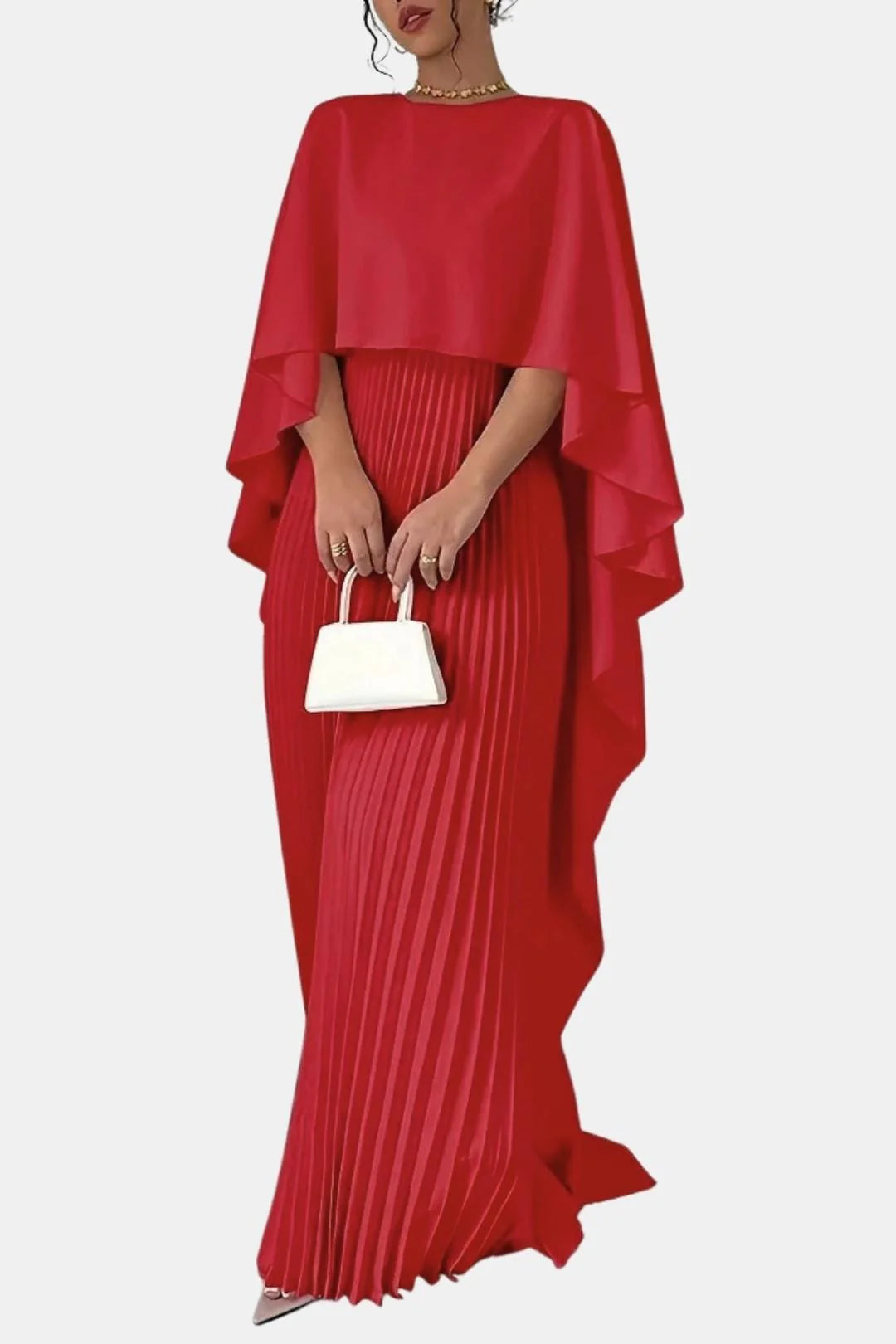 India | Women's Pleated High Neck Flowy Wedding Guest Dress