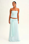Indira | Women’s Strapless Waist Tie Cropped Two Piece Set