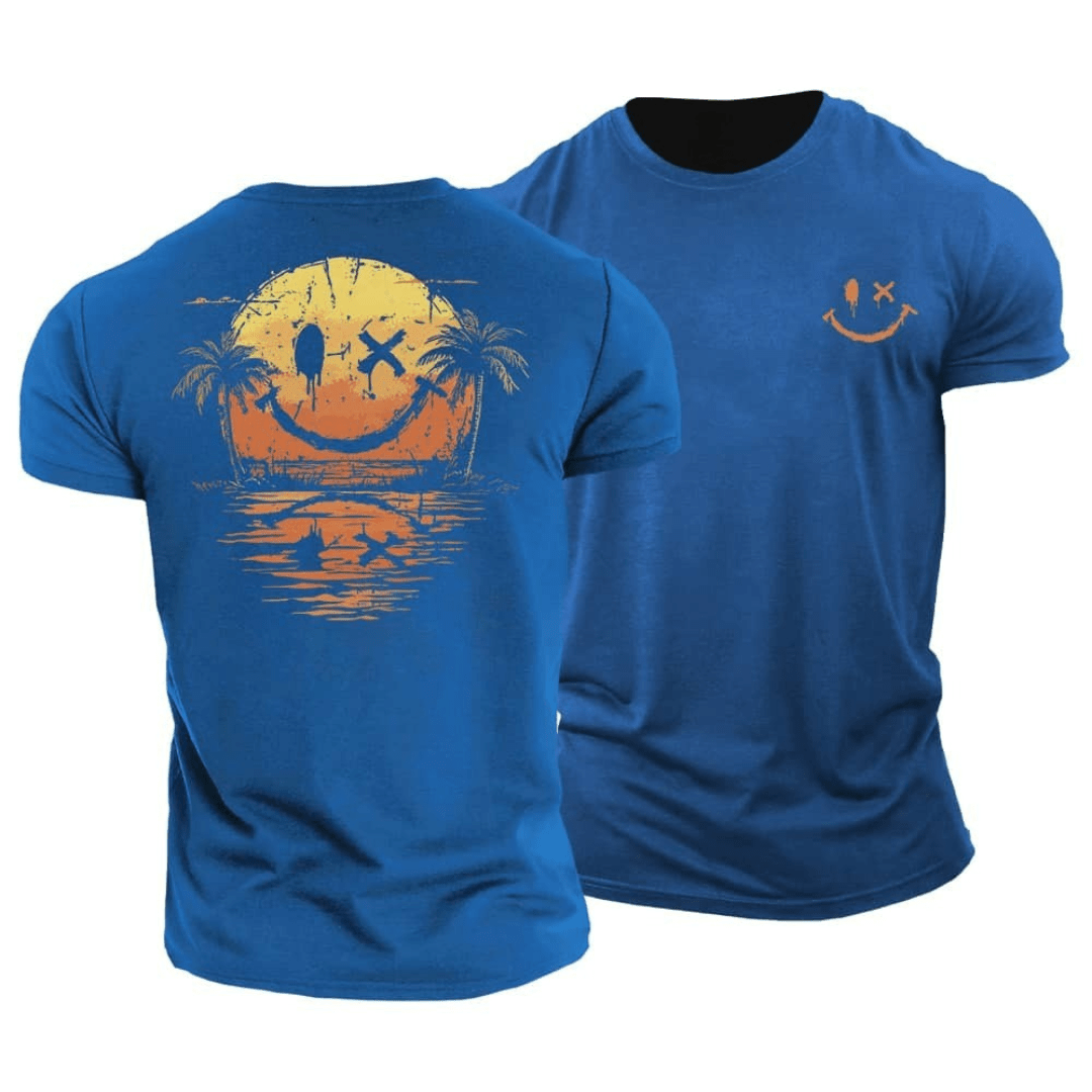 Isaak | Men's Smiley Sunset Graphic T Shirt