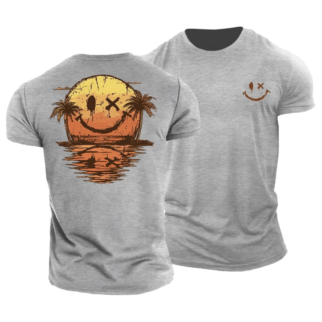 Isaak | Men's Smiley Sunset Graphic T Shirt