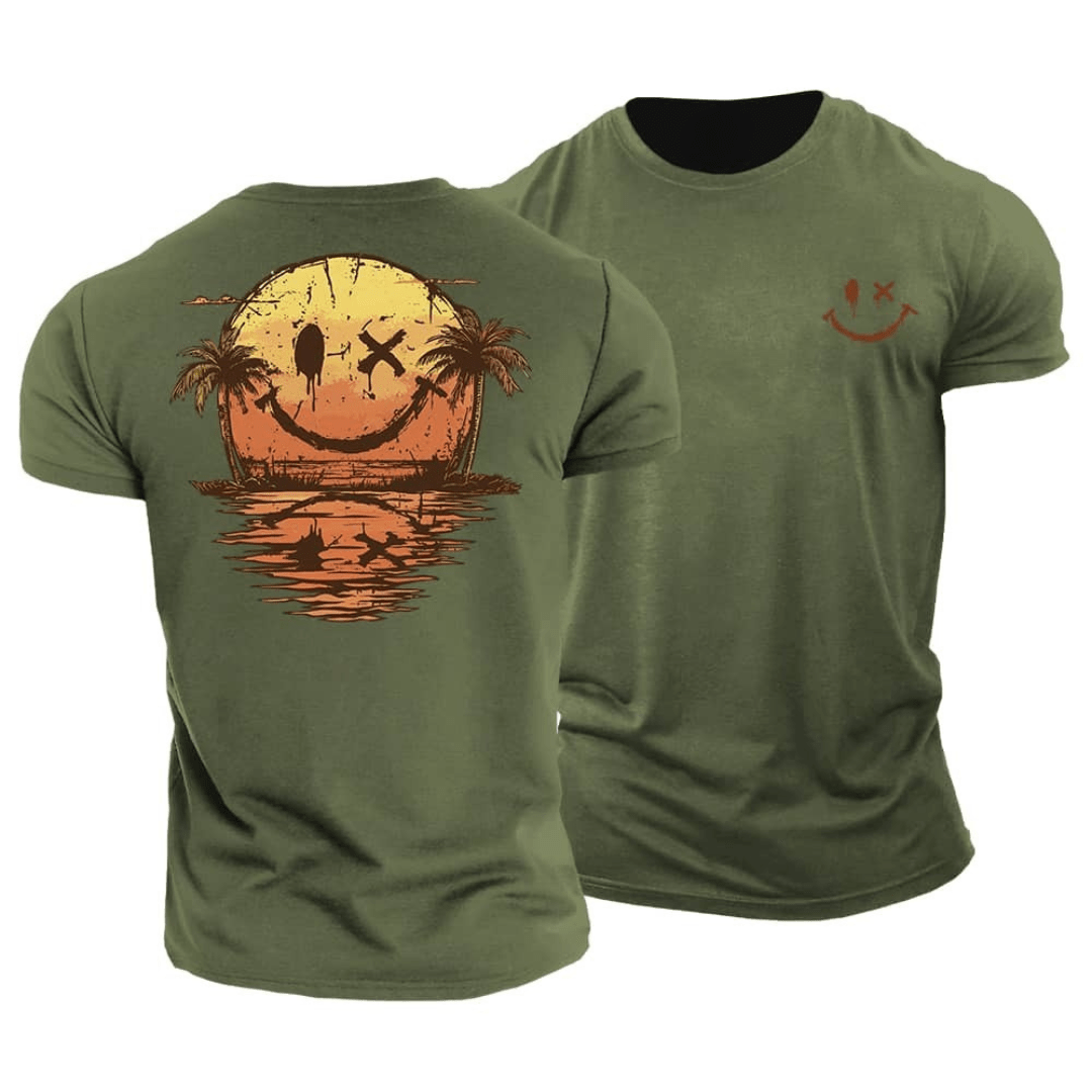Isaak | Men's Smiley Sunset Graphic T Shirt