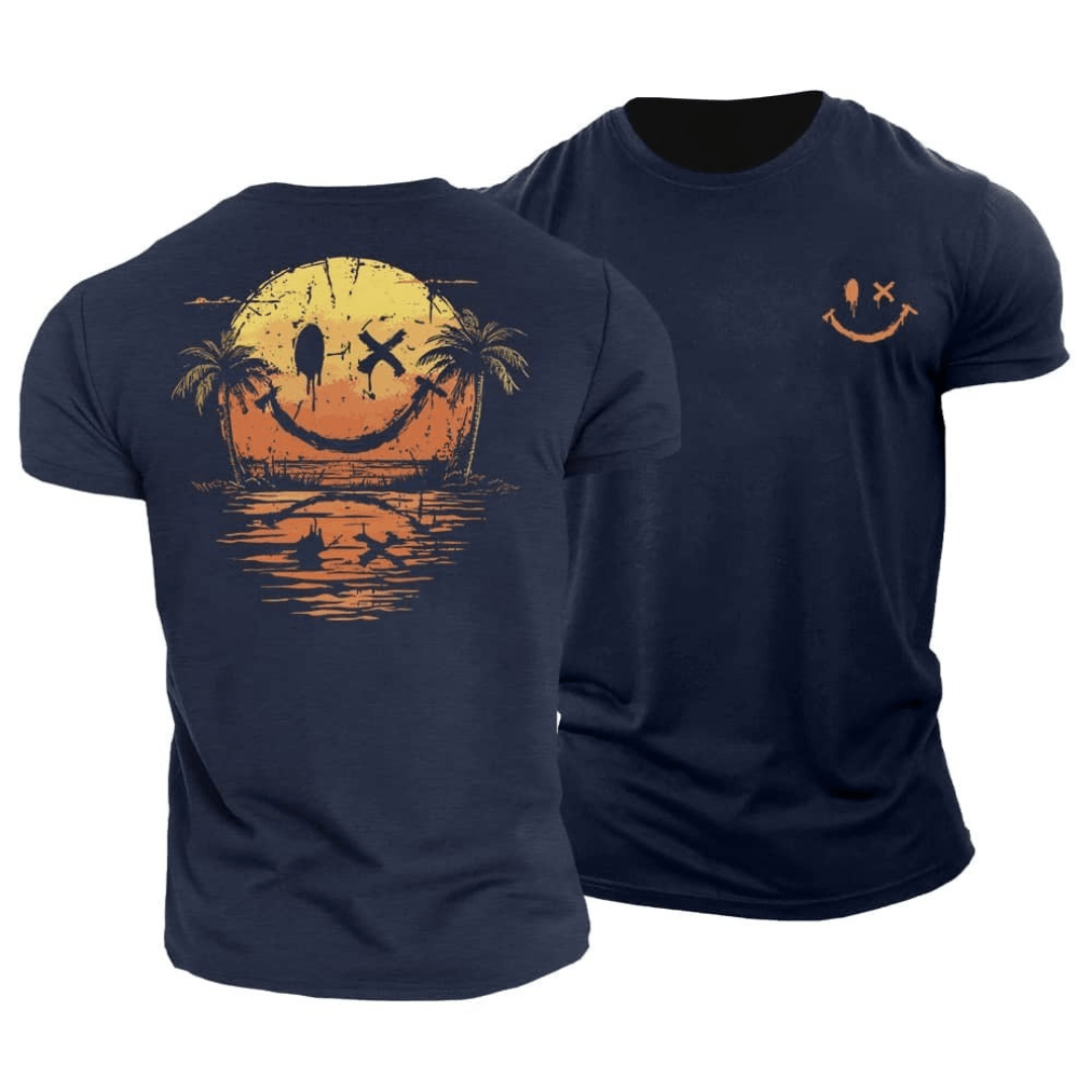 Isaak | Men's Smiley Sunset Graphic T Shirt
