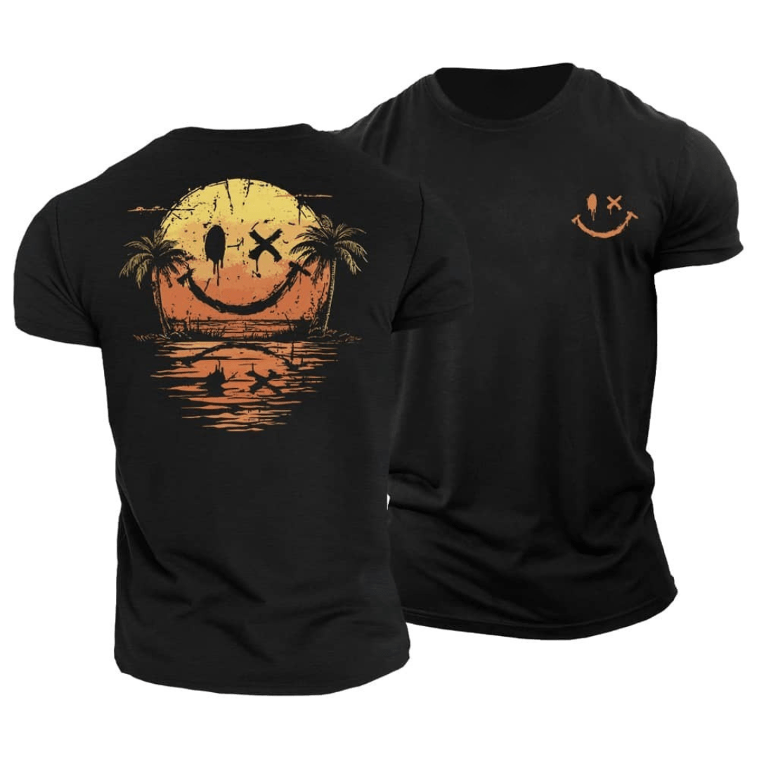 Isaak | Men's Smiley Sunset Graphic T Shirt