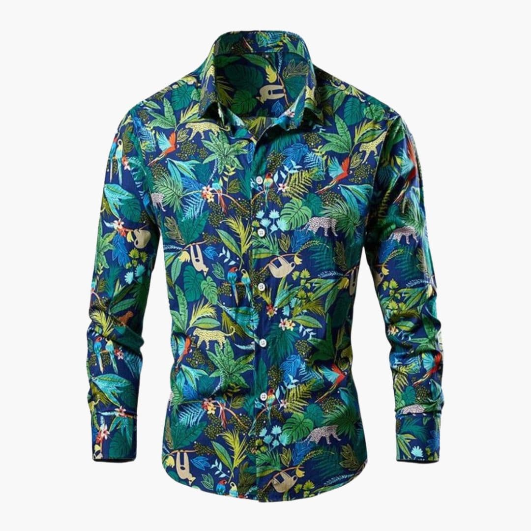 Ismael | Men's Botanical Floral Long Sleeve Dress Shirt