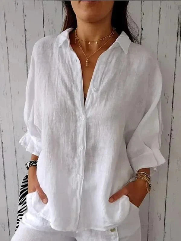 Jackie | Women's Collared Button Front Long Sleeve Shirt