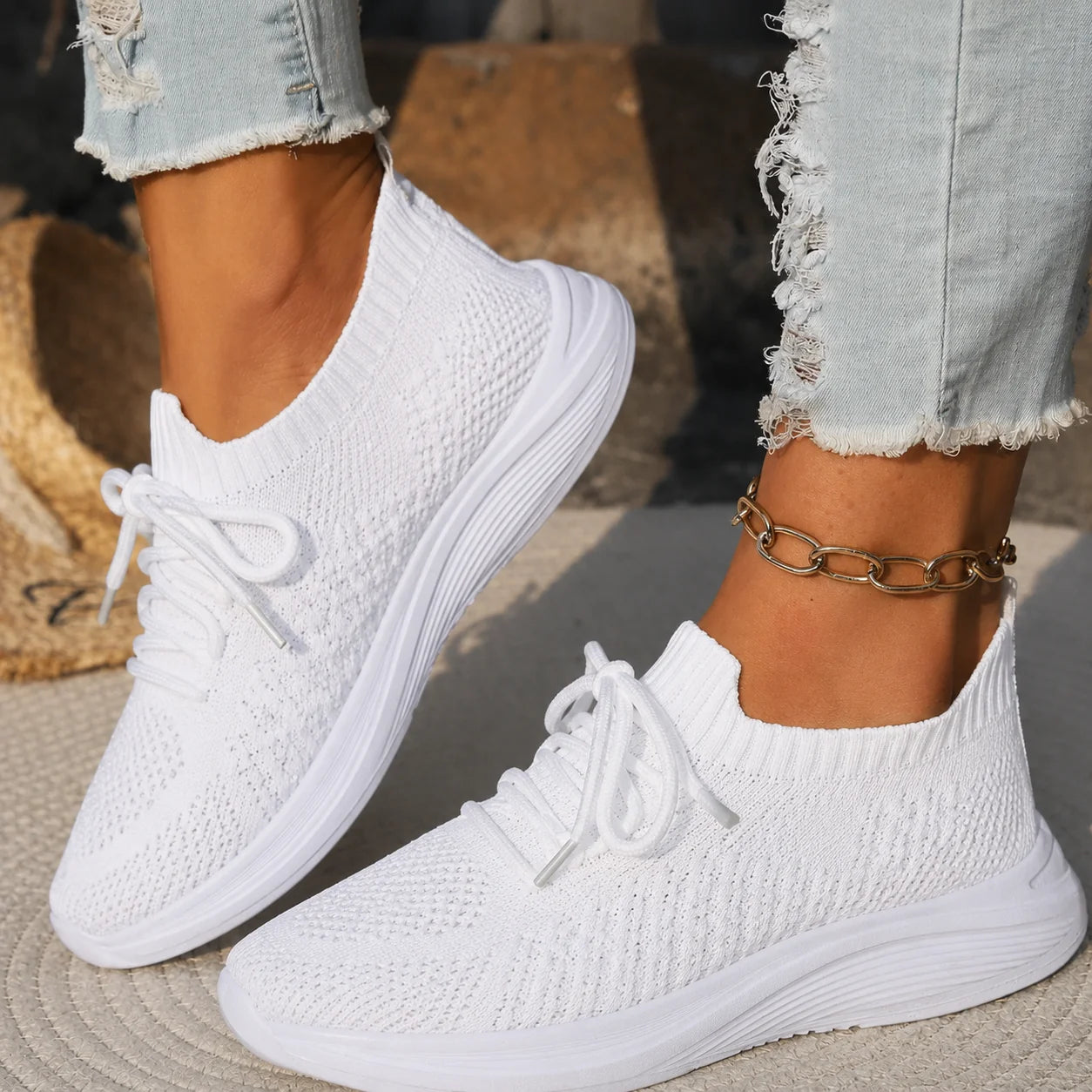 Jamie | Women’s Lace Up Low Top Round Toe Walking Sneakers