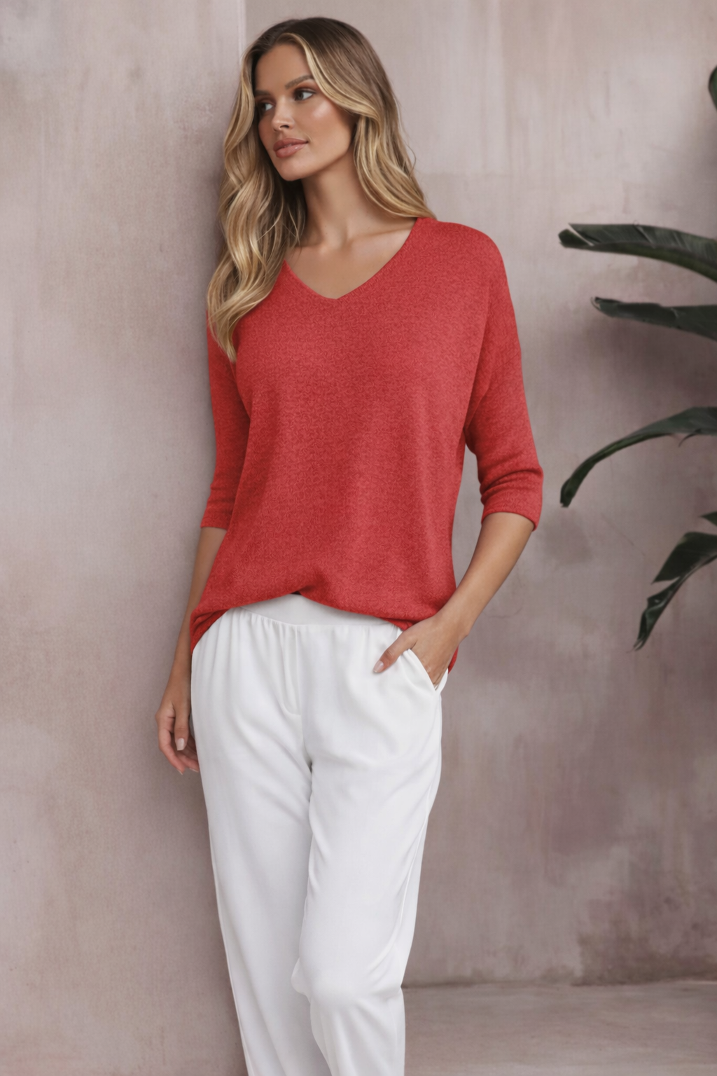 Jane | Women’s V Neck Mid Sleeve Summer Top