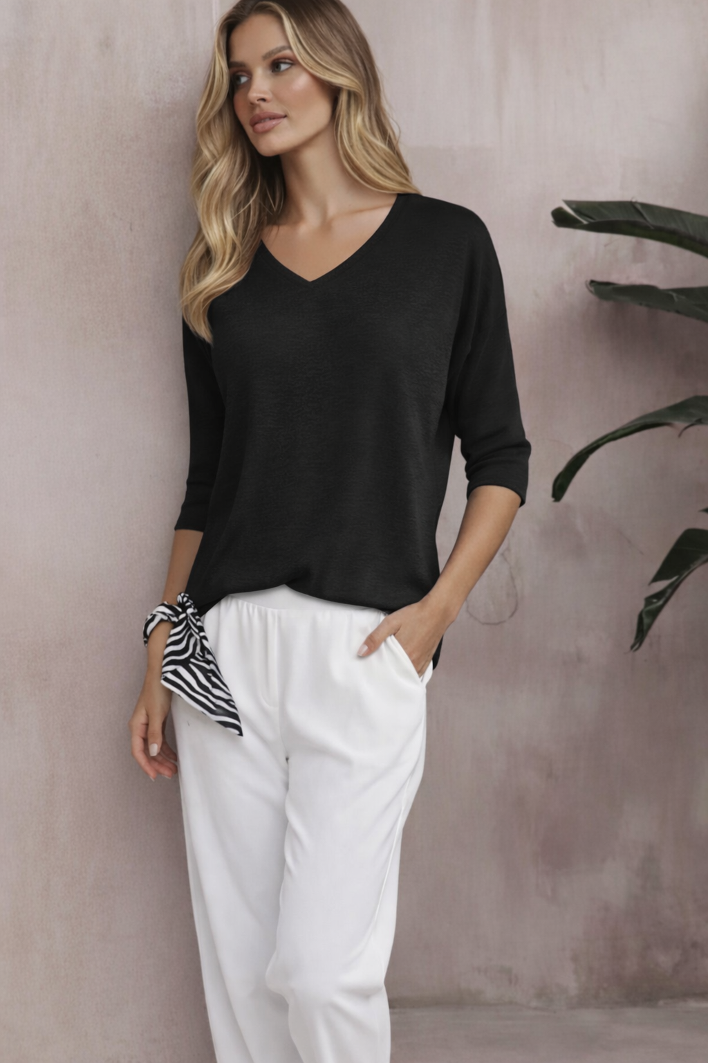 Jane | Women’s V Neck Mid Sleeve Summer Top
