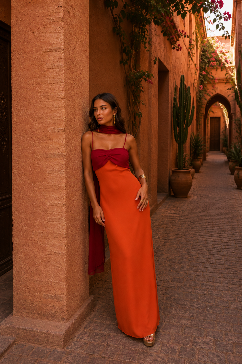 Jenna | Women’s Draped High Slit Sleeveless Maxi Dress