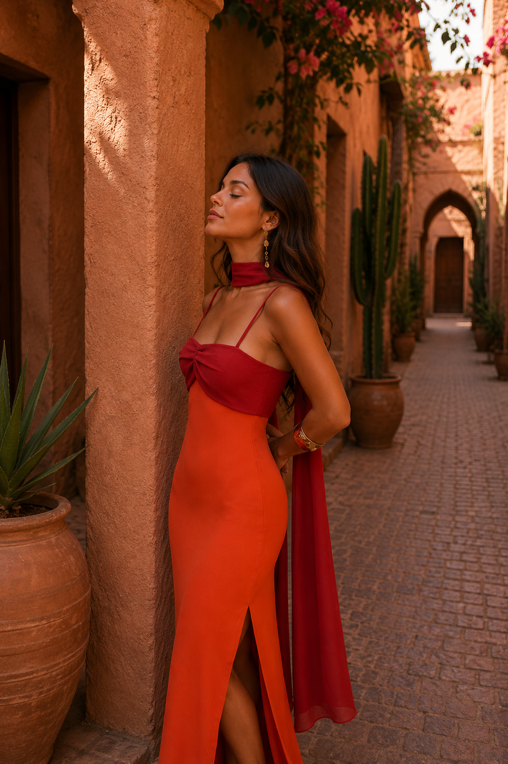 Jenna | Women’s Draped High Slit Sleeveless Maxi Dress