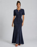 Jenny | Women’s Textured Knit Round Neck Maxi Dress