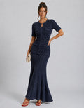 Jenny | Women’s Textured Knit Round Neck Maxi Dress