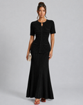 Jenny | Women’s Textured Knit Round Neck Maxi Dress