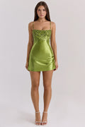 Joanne | Women’s Square Neck Glitter Sleeveless Mini Dress