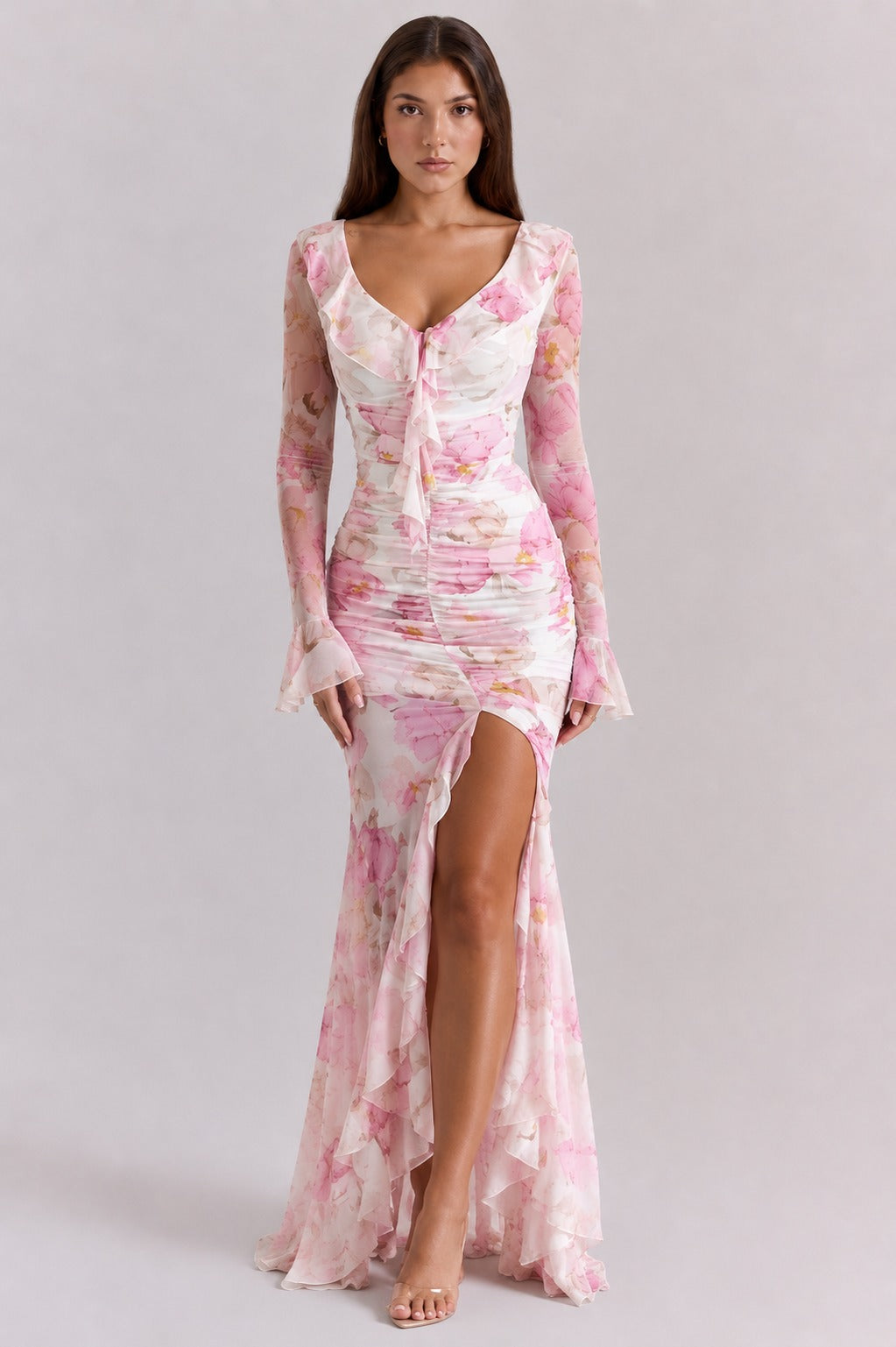 Jolene | Women’s Floral V Neck High Slit Maxi Dress