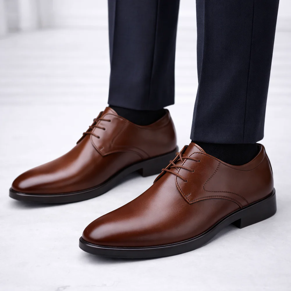 Jordan | Men's Pointed Toe Lace-Up Derby Dress Shoes