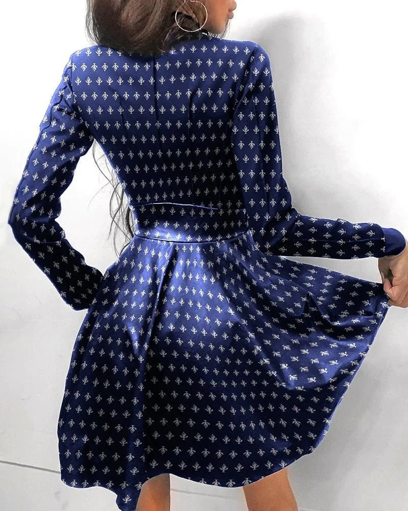 Joy | Women’s Long Sleeve Zip Front High Neck Mini Dress