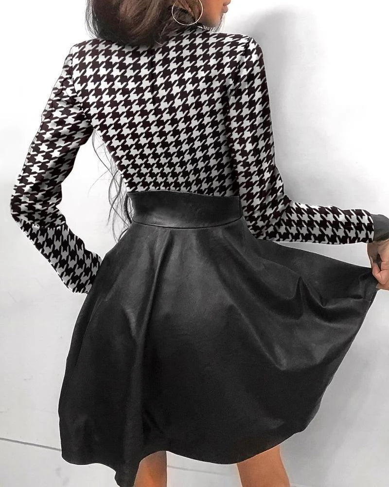 Joy | Women’s Long Sleeve Zip Front High Neck Mini Dress