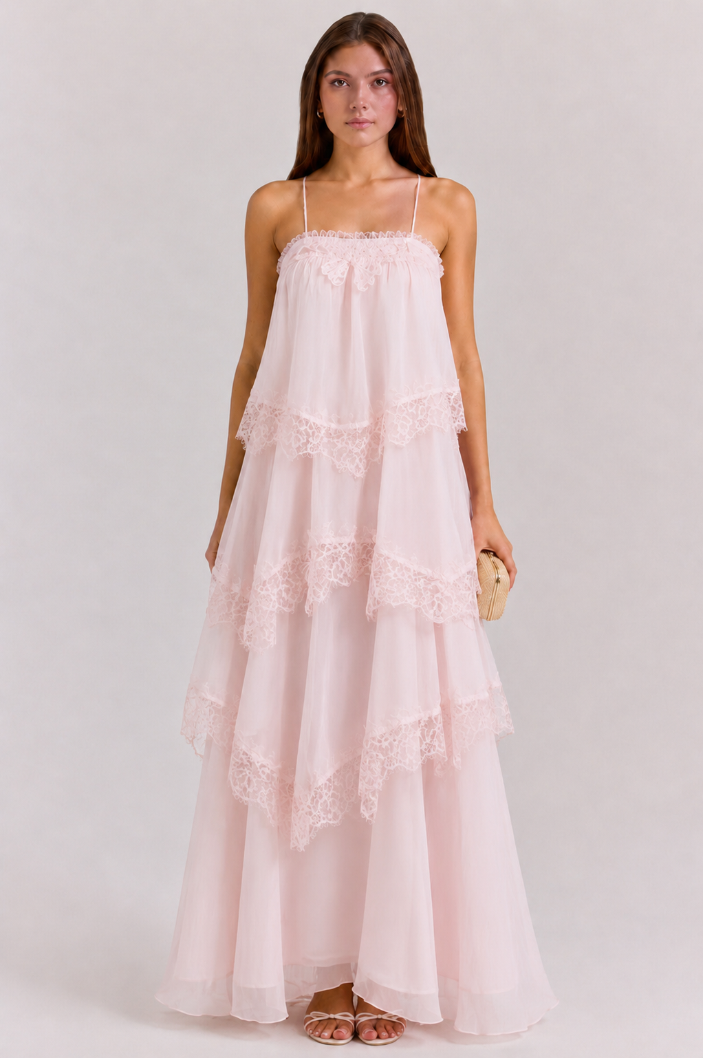 Joyce | Women’s Ruffled Tiered Sleeveless Flowy Maxi Dress