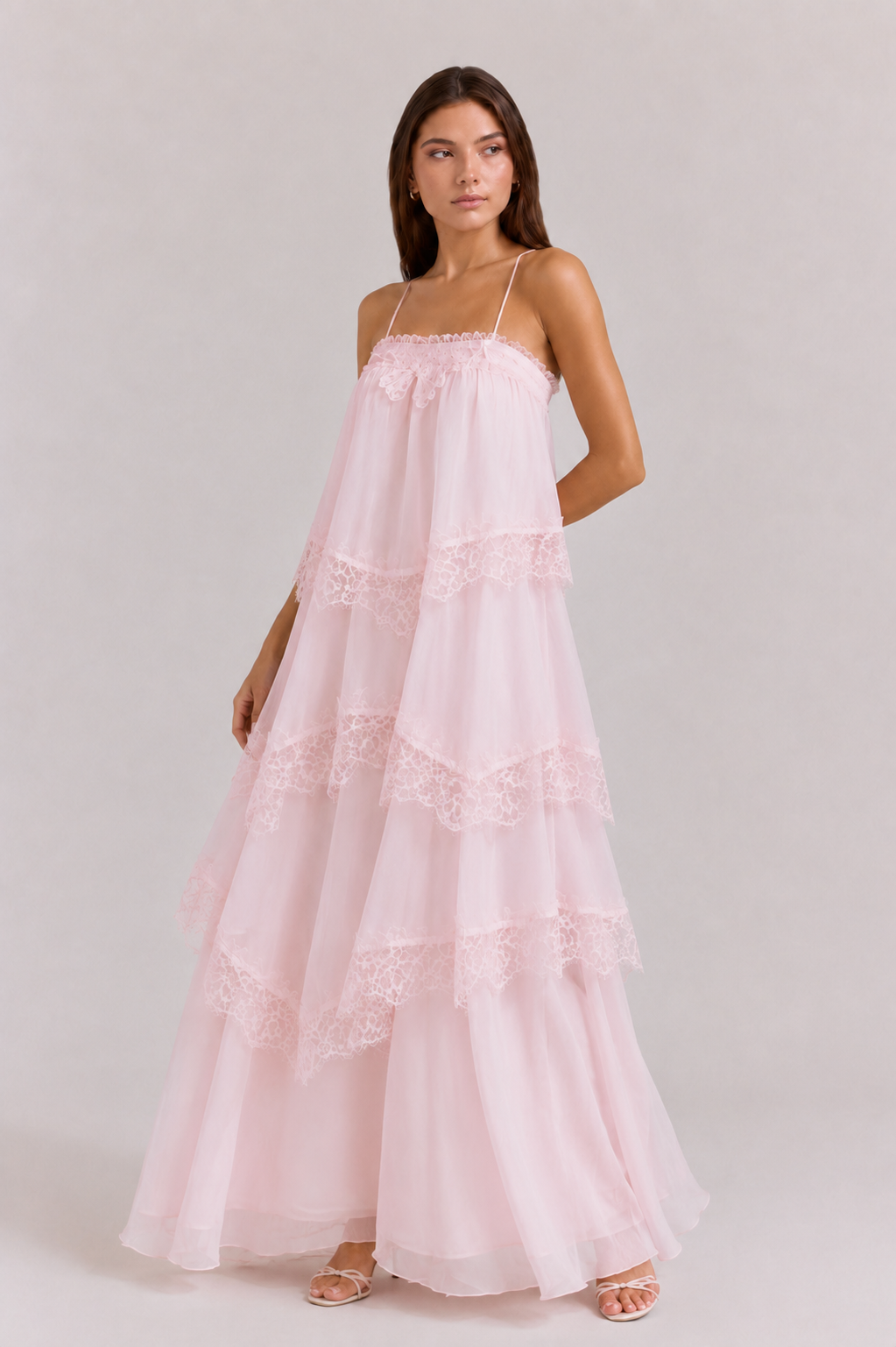 Joyce | Women’s Ruffled Tiered Sleeveless Flowy Maxi Dress