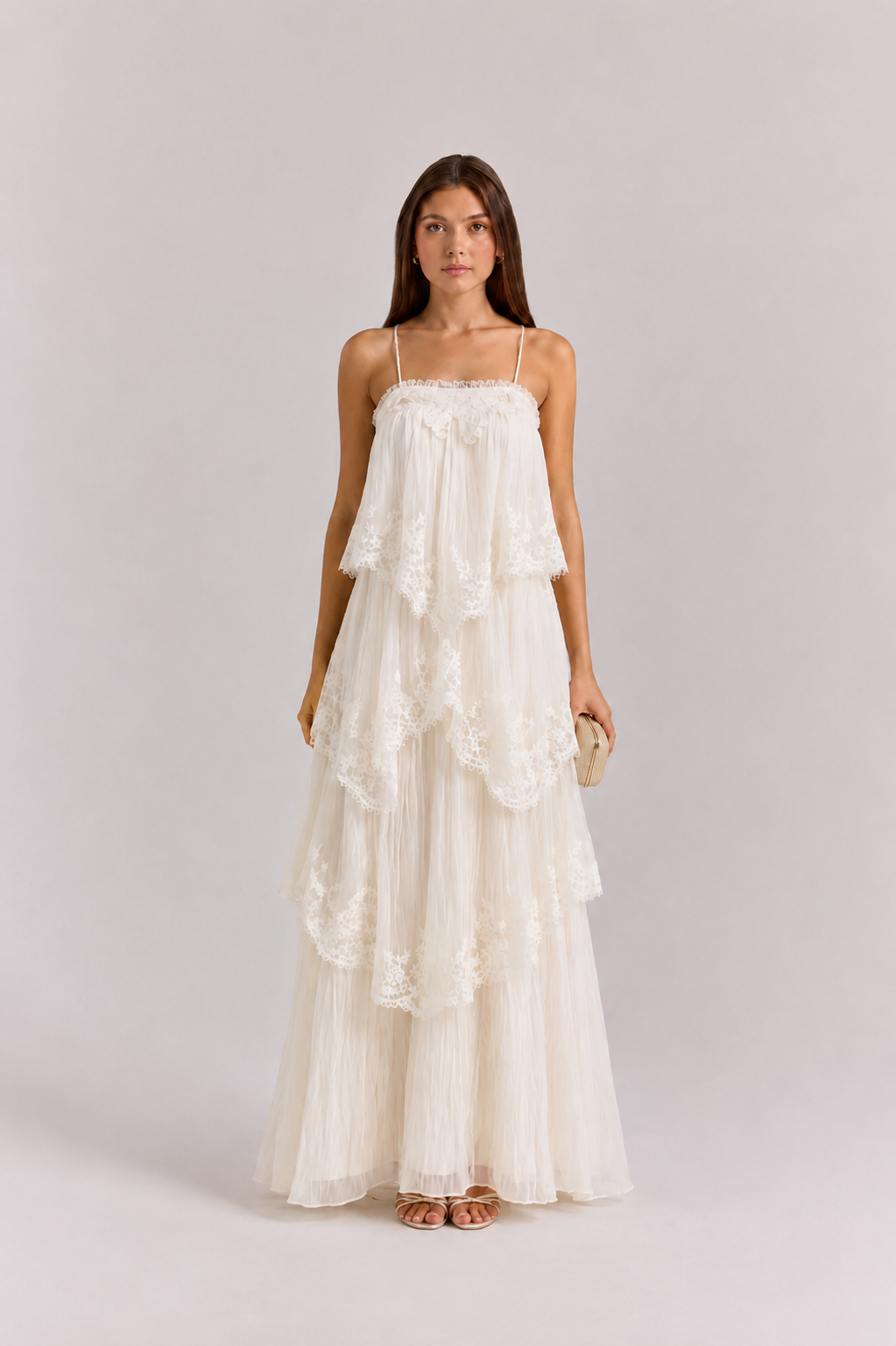 Joyce | Women’s Ruffled Tiered Sleeveless Flowy Maxi Dress