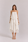 Joyce | Women’s Ruffled Tiered Sleeveless Flowy Midi Dress