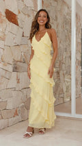 Julia | Women’s V Neck Open Back Summer Maxi Dress