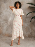 Juniper | Women’s Polka Dot Asymmetrical Flowy Midi Dress