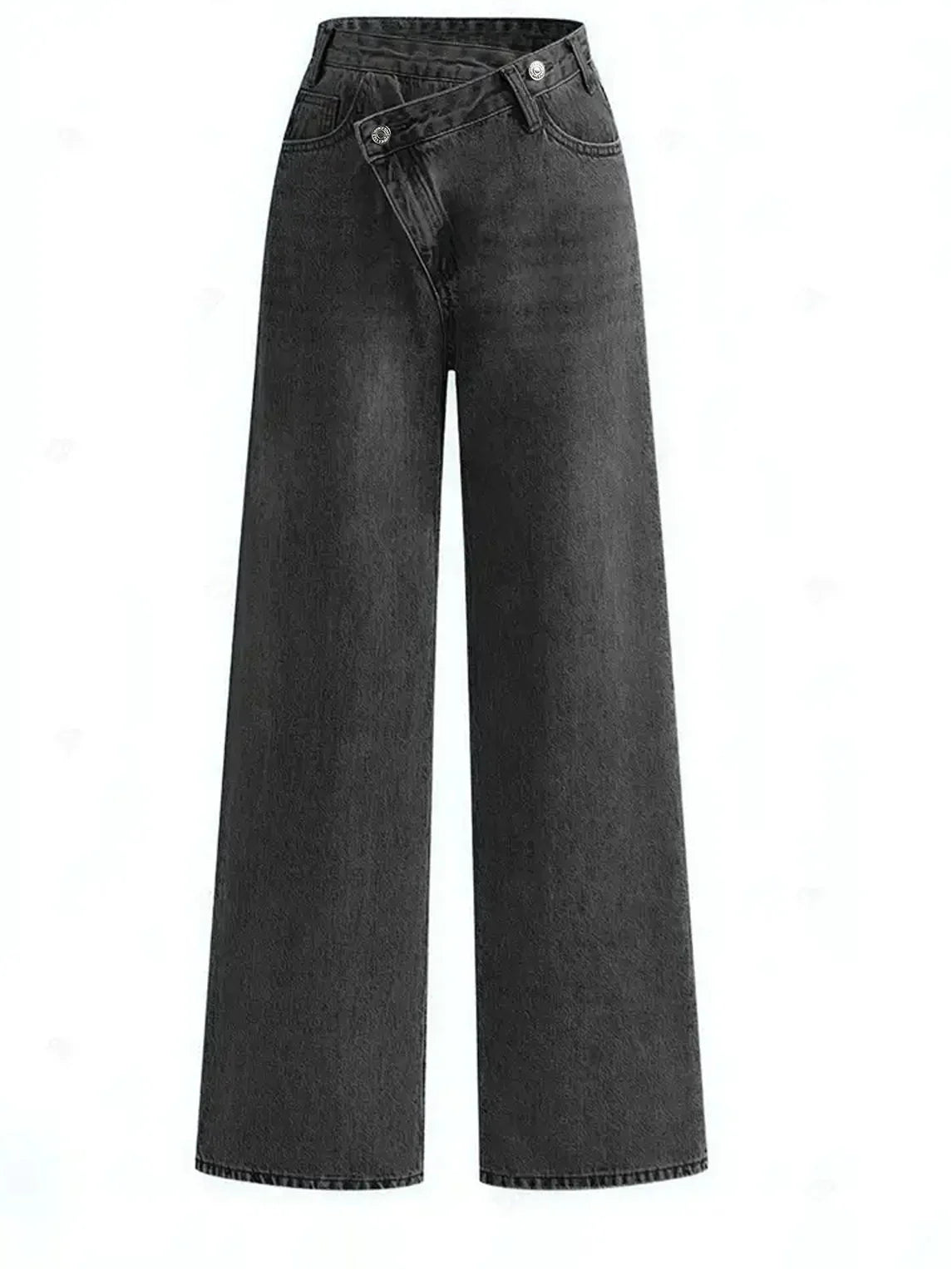 Karina | Women’s Asymmetric Wide Leg Side Pockets Jeans